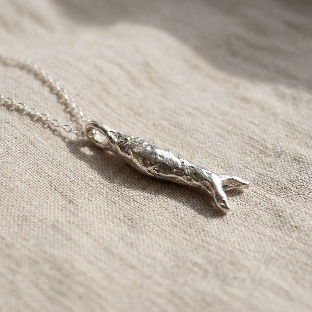 Handmade Sterling Silver Fish Pendant Necklace – Lost Wax Cast Silver ...