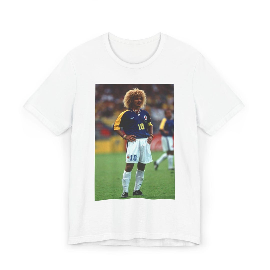 カルロス バルデラマ 'El Pibe' T シャツ: レトロ コロンビア サッカー