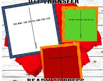 The Way the Truth the Life Black Text Dtf: Christian Yeshua Dtf Transfer