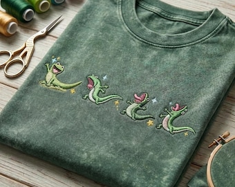 Tom Lizard Meme gesticktes gewaschenes Shirt, Disney Pixar Film-Hoppers T-Shirt, Eidechse Lustiges Meme Eidechse T-Shirt, BTW Disneyland Familienurlaub