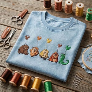 Camiseta bordada con globos de Pixar Hoppers, camiseta de la película Disney Pixar Hoppers, Tom, lagarto, pez, reina, Mabel Henry, vacaciones Disney