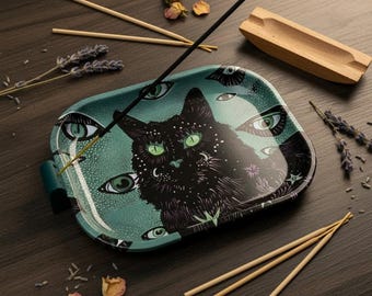 Incense Holder – Cat Design 3D Printed Ash Catcher Tray for Meditation & Home Décor