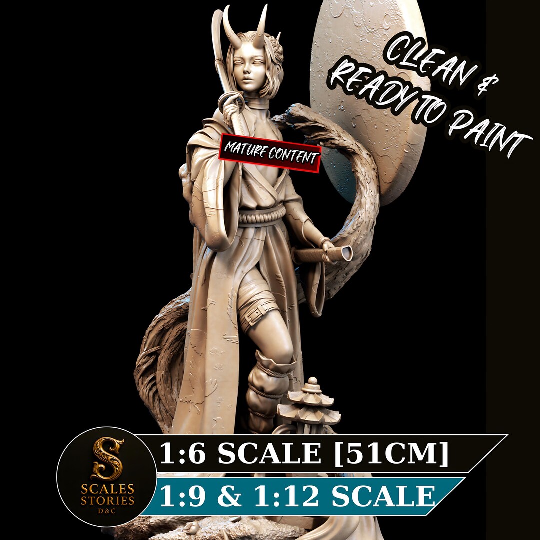 Oni Japanese Demon Artistic Collector Figure | Unpainted Resin Mature ...
