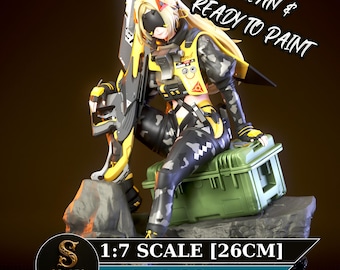 Trigger Resin Figure | Anime Collectible Cyberpunk Warrior | Model Kit | Unpainted 3D Printed