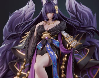 Kitsune Warrior harsfiguur - Ongeverfd 3D-geprint garagekit - Anime verzamelobject