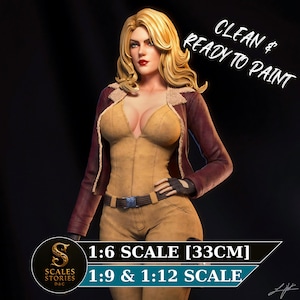 Militär kvinnlig Angent-resinfigur - Omålad 3D-utskriven garagebyggsats - Fantasy Collectible