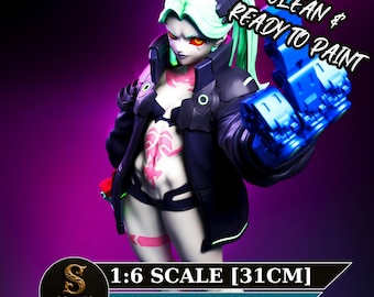 Figura de resina de Rebecca / Cyberpunk Edgerunners / Coleccionable de anime / Kit de modelismo / Impresa en 3D sin pintar