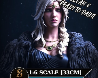 Figura de resina de Freyja, diosa nórdica / Objeto de colección mitológico / Impresa en 3D sin pintar
