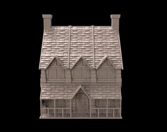 Mittelalterliches Wirtshaus Gelände Set | Fantasy DnD TTRPG Landschaft | 28-32 mm Skala | 3D Druck