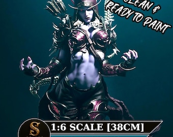 Sylvanas Windrunner harsfiguur | World of Warcraft-verzamelobject | Modelbouwpakket | Ongeverfd 3D-geprint