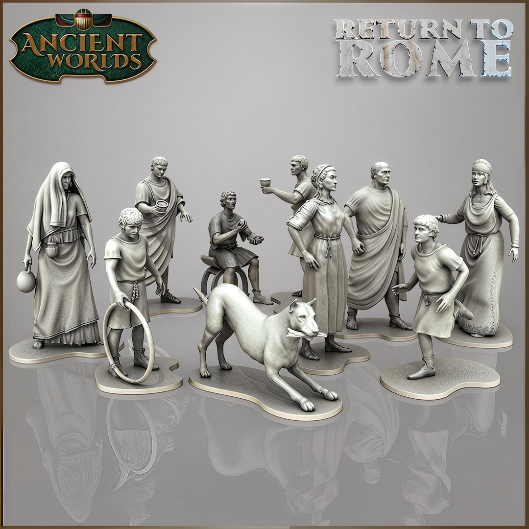 Dnd Rome 10x Roman Citizens Set | Dnd Tabletop Figures | Ancient Rome Civilians ...
