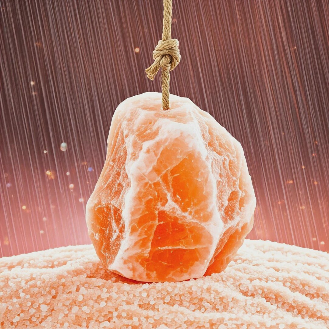 Salted Rope Natural Himalayan Pink Salt Lick on Rope – Pure Mineral Block for ...