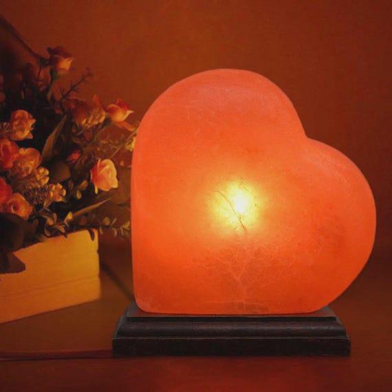 Heart-Shaped Himalayan Salt Lamp | Amber Glow & Healing Warmth | Unique Gift Idea
