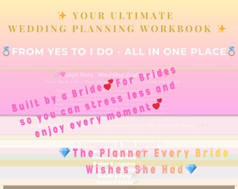 Planificador de bodas de novia a novia: Libro de Excel interactivo (Descarga digital)
