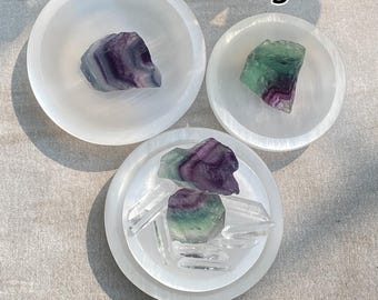 Selenitskål - Kristallladdningsskål - Energirengöringsskål - Altarofferhållare - Helande kristalldisplay