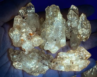 Natural UV Reactive Petroleum Quartz - Glowing Rainbow Phantom Crystal - Rare Collector's , Mineral Specimen