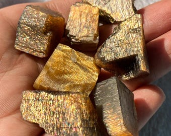 Raw Flashy Lattice Sunstone - Natural Glittering Crystal - Manifestation & Joy Stone - Solar Plexus Chakra - Healing Specimen