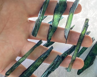 Raw Vivianite Wand , Rare Blue-Green Crystal Point , Collector's Healing Wand , Natural Mineral Specimen