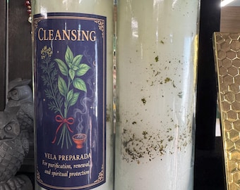 Cleansing 7 Day Ritual Candle by 4 Lunas Bontanica; purification, protection