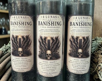 Bannungs-Ritualkerze für 7 Tage von 4 Lunas Botanica