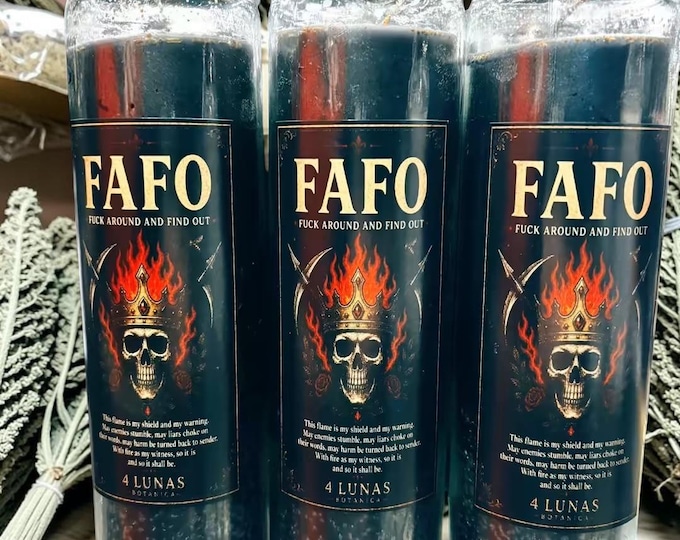 Featured listing image: FAFO 7 Day Ritual Candle by 4 Lunas Botanica; return to sender, hex