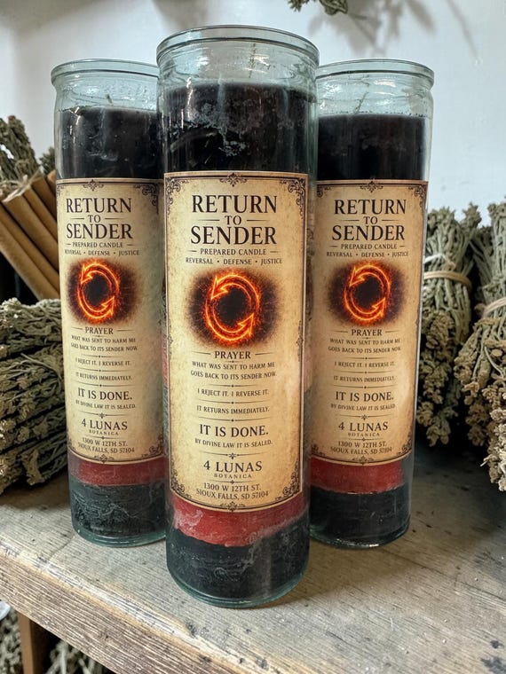 Return To Sender Prepared Candle | 7 Day Ritual Candle | Reversal | Protection | Spiritual Defense