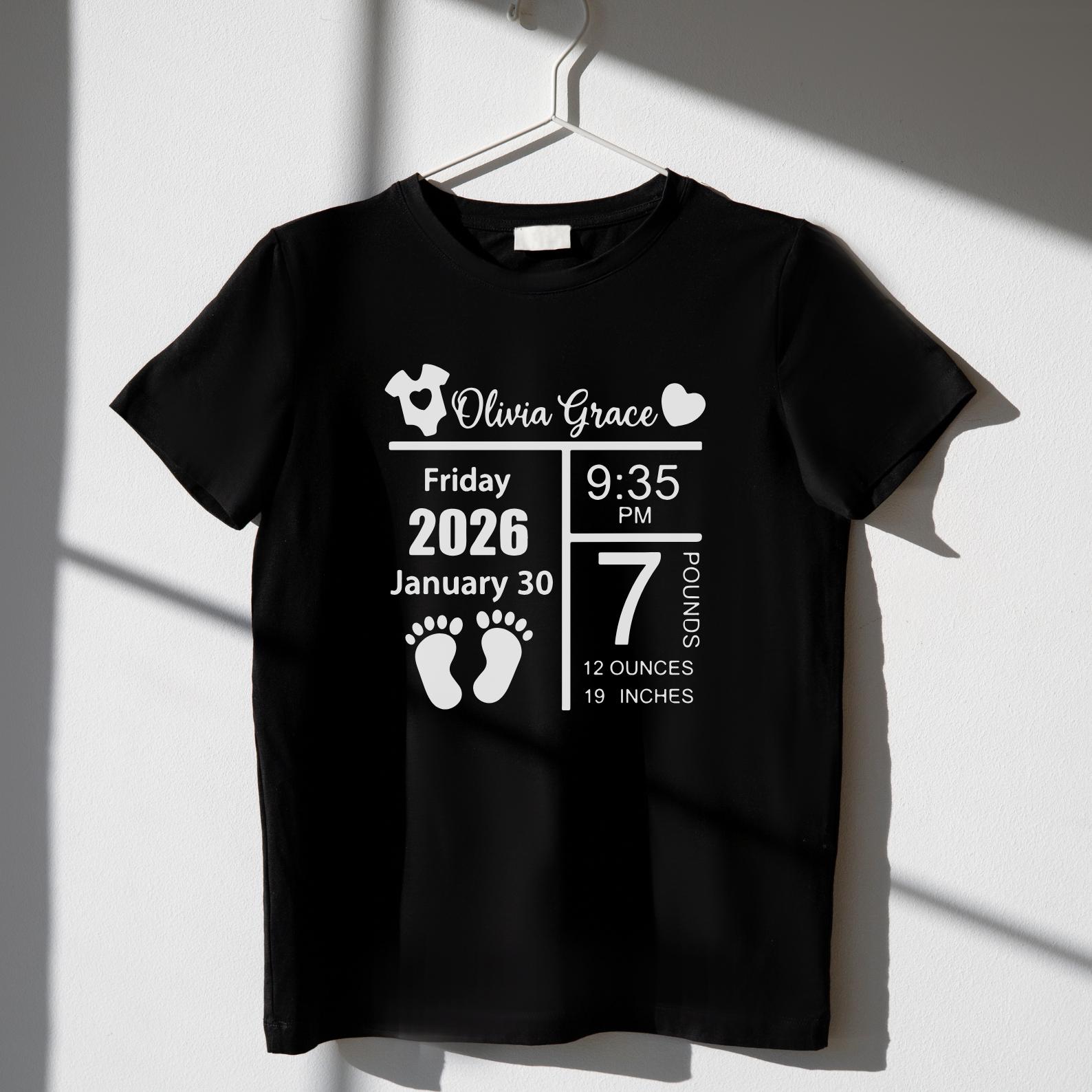 Birth Announcement Svg Bundle, Birth Stats Svg, Baby Stats Template ...