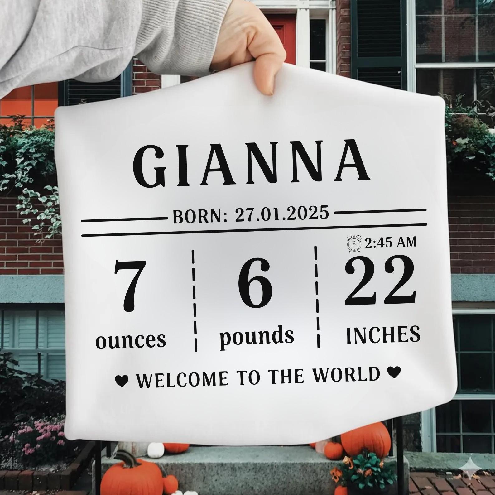 Birth Announcement Svg Bundle, Birth Stats Svg, Baby Stats Template ...