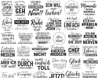 Deutsche Sprüche SVG PNG Bundle, Geschenkideen, Cricut & Plotter Designs, Sprüche svg, Jute Bag Designs, Pocket Sprüche svg, One the Jutes
