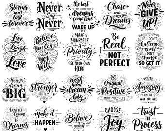 Motivational Quotes Svg, Printable Stickers, Positive Affirmations, Inspirational Quotes, Self Love svg, Mental Health, Printable Stickers