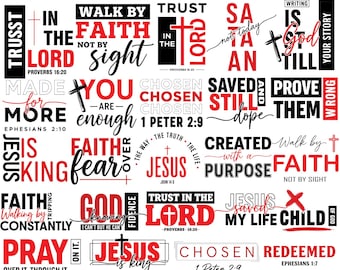 Pack d'images SVG et PNG chrétiennes : Dieu (SVG), Jésus (SVG), T-shirt chrétien (PNG), Foi (SVG), Verset biblique (SVG), Enfant de Dieu (SVG), Amour pour Dieu (SVG), Fichier de découpe