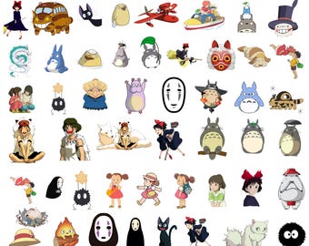Studio Ghibli Clipart Png Bundle, Kiki Delivery Service Stickers, Journal, Howl Moving Castle, Totoro, Cute, Crafts, Freebie included