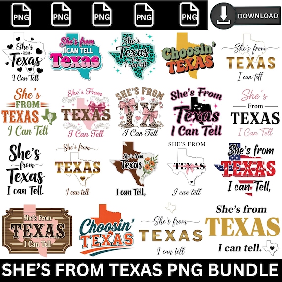 She’s From Texas PNG Bundle, Texas Independence Day PNG, Choosing Texas Graphic, Western Cowgirl Texas Girl Shirt, Sublimation Designs