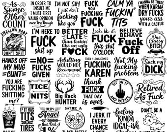 Paquete de frases para adultos (SVG/PNG), frases para adultos, frases divertidas, frases divertidas para adultos, frases groseras, frases sucias para adultos, frases sarcásticas, archivos de corte para Cricut