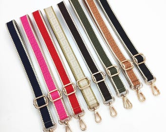 1Pc 72-130cm length 1 inch Wide Cotton Canvas Bag Strap- 16 Color Replacement Shoulder Strap for Handbags,Strap for Cross body Shoulder bag
