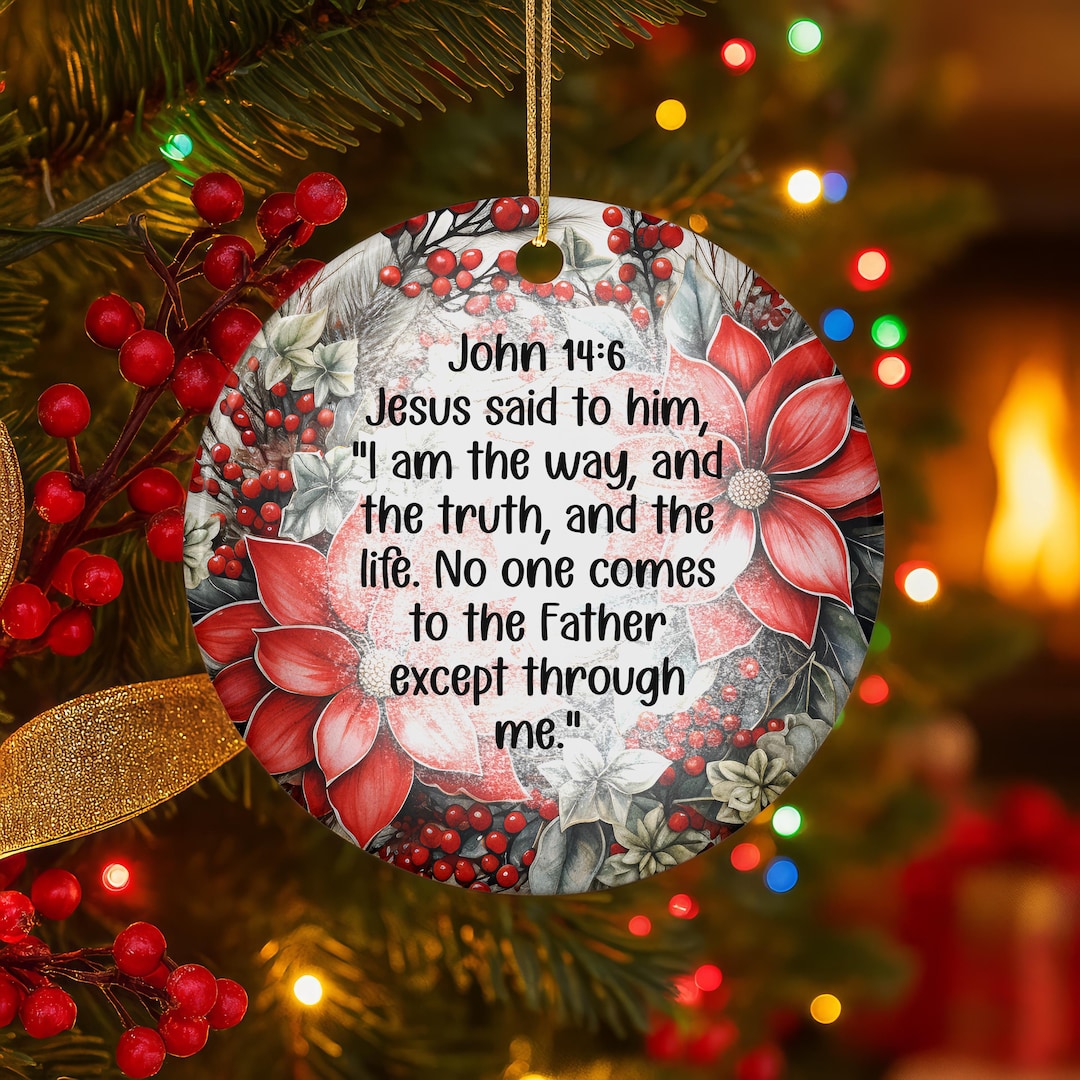 Bible Verse Christmas Ornament, Custom Scripture Gift, Christian Tree ...