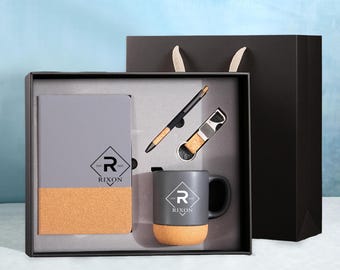 Gepersonaliseerde geschenkdoosset afstuderen, aangepaste pennenset notitieboekmok, cadeau afgestudeerde student, uniek afstudeercadeau voor hem/haar