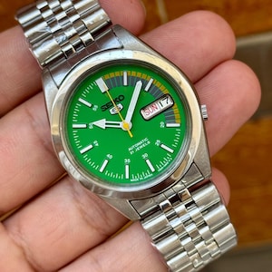 Reloj automático Seiko 5 Speed Racer vintage • Reloj de pulsera de acero inoxidable para hombre