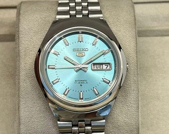 Orologio automatico vintage Seiko 5 da uomo: acciaio inossidabile, giorno e data