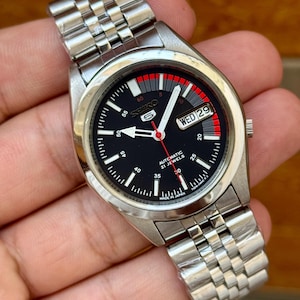 Reloj automático Seiko 5 Speed Racer vintage • Reloj de pulsera de acero inoxidable para hombre