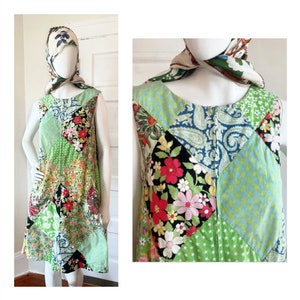 SALE Vintage 1960s Patchwork Hippie Tent Dress size Small / Medium