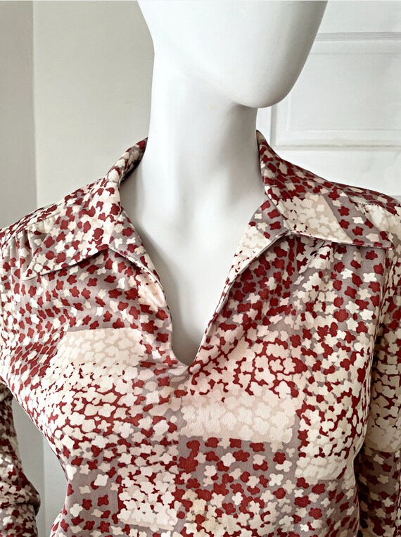 Vintage 1970s Unisex Hippie Floral Collar Shirt s… - image 6