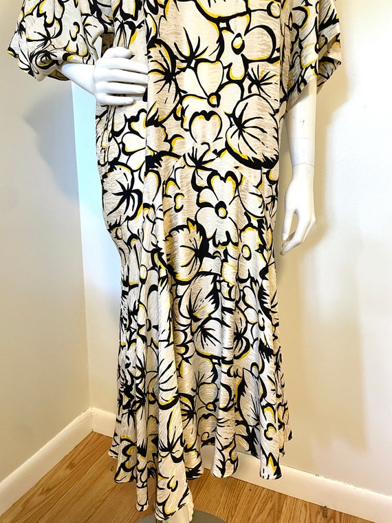Vintage 1980s does 1930s Silk Floral Dress size S… - image 9