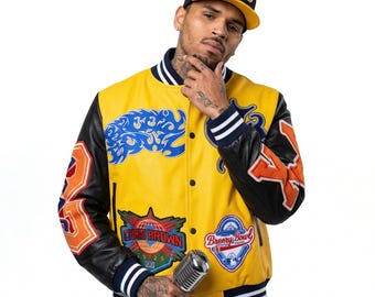 Chris Brown Breezy Bowl Inspired Varsity Jacket | Premium Celebrity Style Letterman Jacket | Unisex Streetwear Outerwear