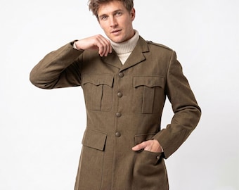 British Military Wool Coat – Classic Vintage Style Tailored Jacket - Dress Uniform