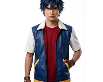 Blue Pokémon Trainer Vest – Anime Cosplay Costume, Comic Con Outfit Ash Ketchum Cosplay Vest