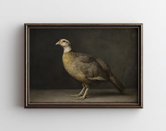 Vintage Pheasant Painting, Rustic Wildlife Wall Art, Autumn Lodge Decor, PRINTABLE Digital Art Download