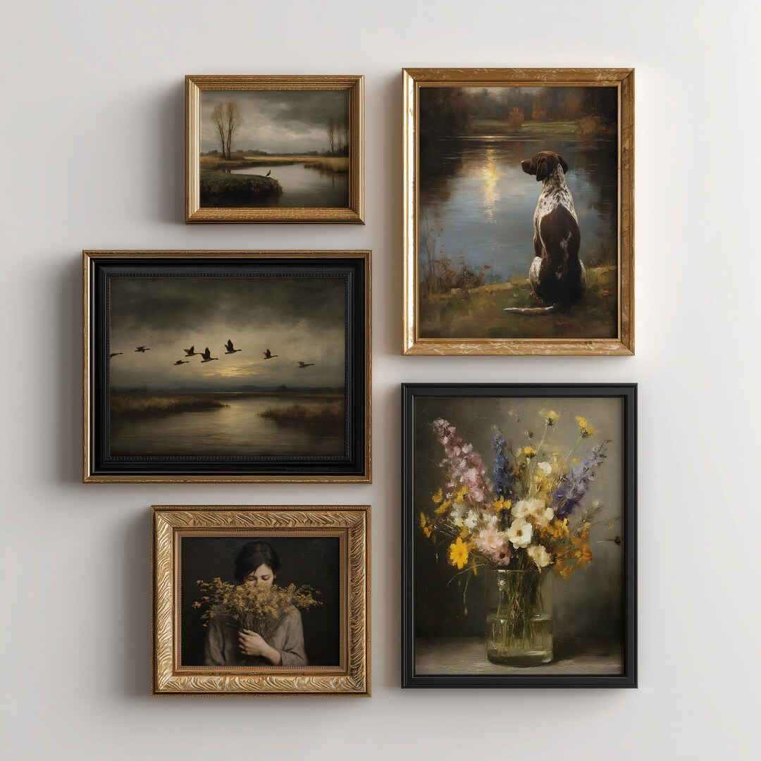 Moody Vintage Gallery Wall Set, Autumn Dark Academia Art Prints ...