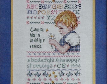 Cross Stitch Pattern | SPRING SAMPLER | Carol Emmer | Child Sampler | Counted Cross Stitch Pattern | fam