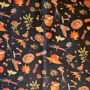 Cotton Fabric | Alexander Henry | ENTWINED | Animals | Birds | Fall Foliage | Vintage | Oop | Quilting | Quilter&#39;s Cotton | By The Yard